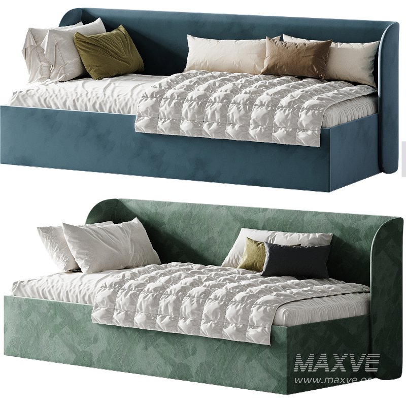 Milton Bed 90 Velvet Wet Sand - Image 1