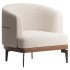 Modern Linen Upholstered Armchair - Thumbnail 1