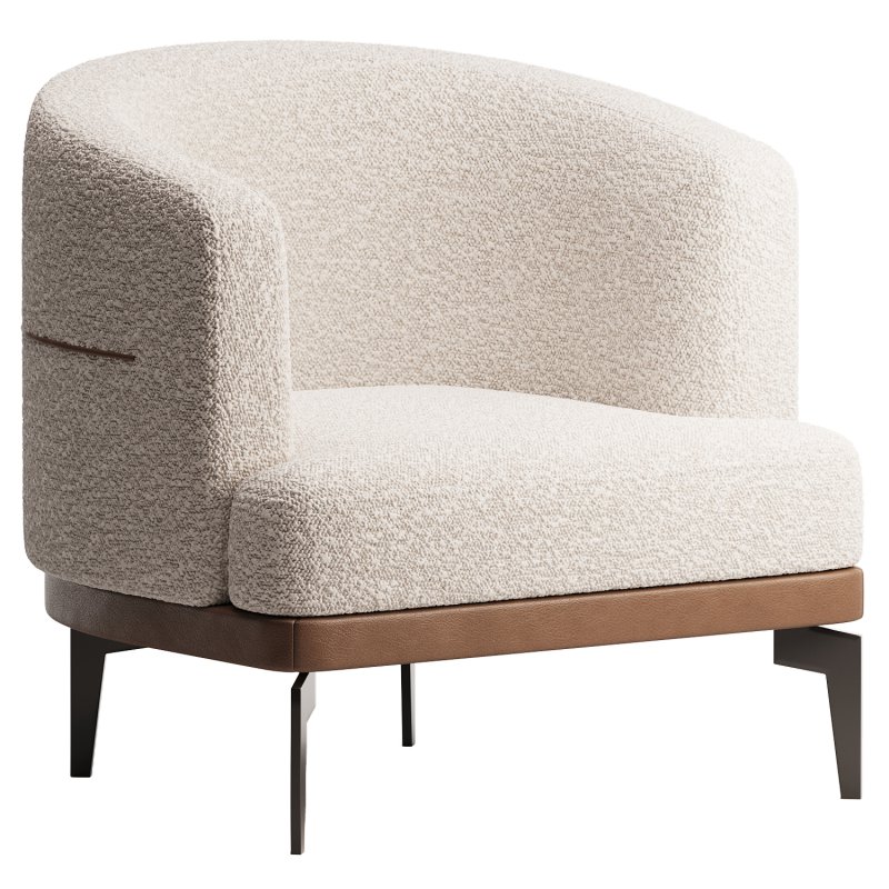 Modern Linen Upholstered Armchair - Image 1