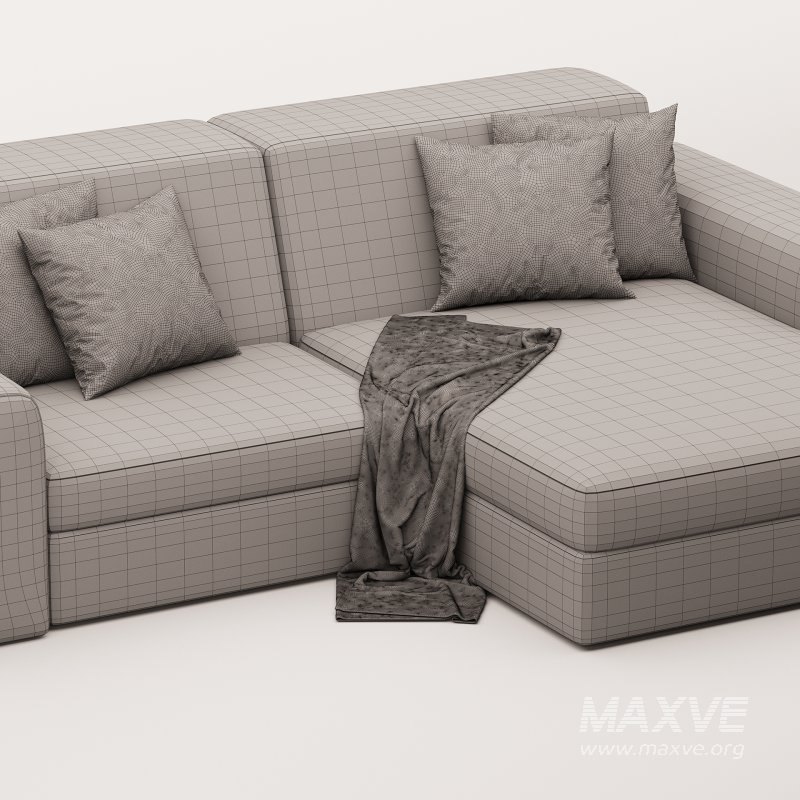 Corner sofa Labert Velvet Beige - Image 4