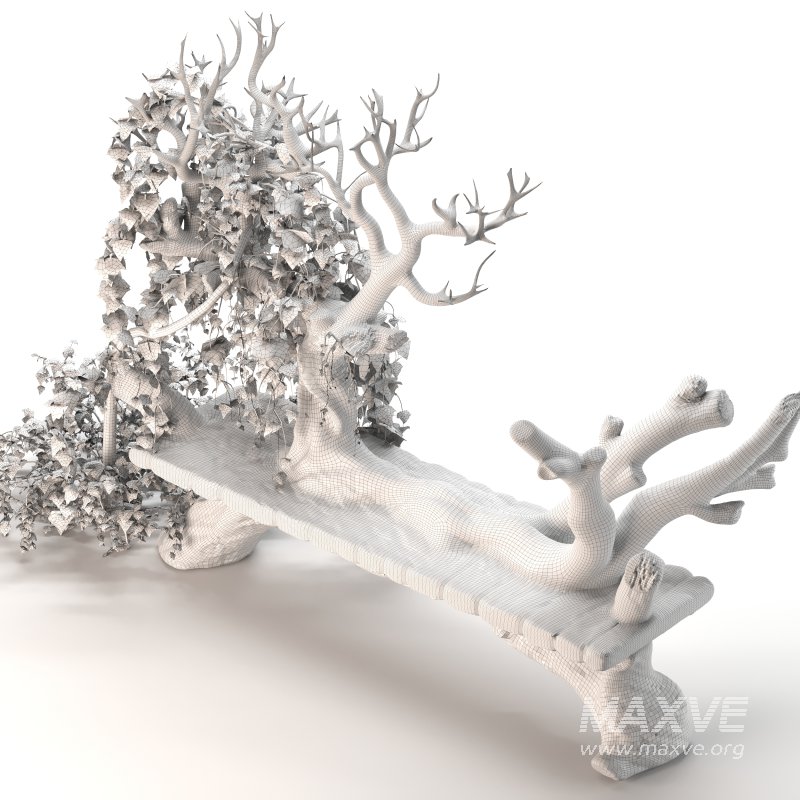 Wooden bench with English ivy - Image 1