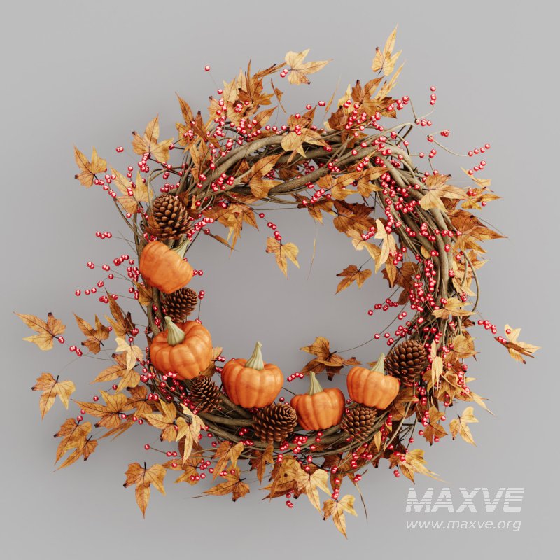 Rustic autumn pumpkin wreath - Image 3