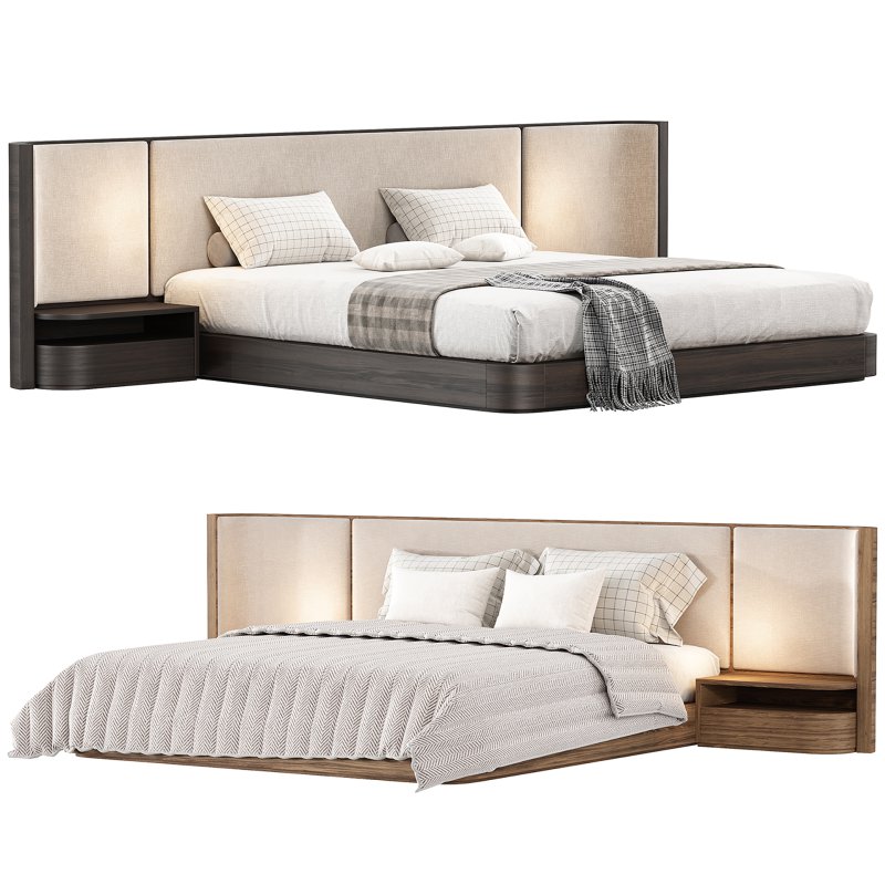 Gianna King Size Natural Walnut Wood Bed Frame - Image 1