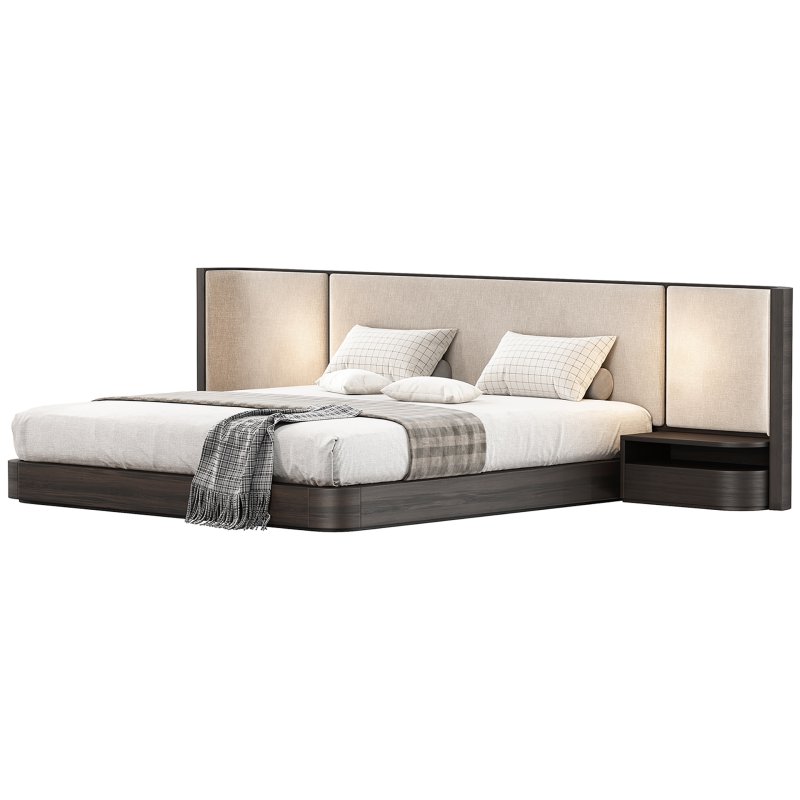 Gianna King Size Natural Walnut Wood Bed Frame - Image 3