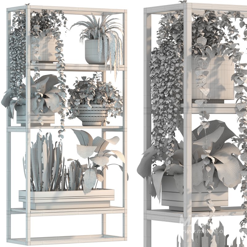 Metal Stand & Wooden Shelf Plant - Image 5