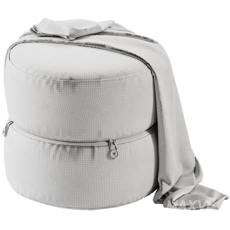 Modern Round Stacked Pouf - Image 3