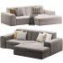 Corner sofa Labert Velvet Beige - Thumbnail 1