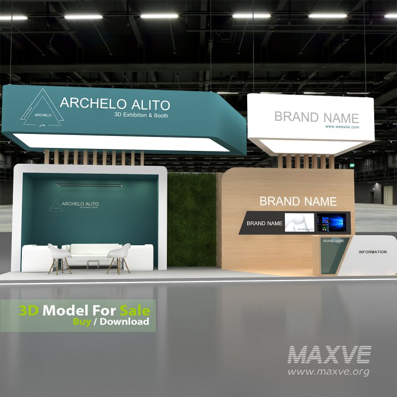 exhibition booth stand 3d Model - Image 8