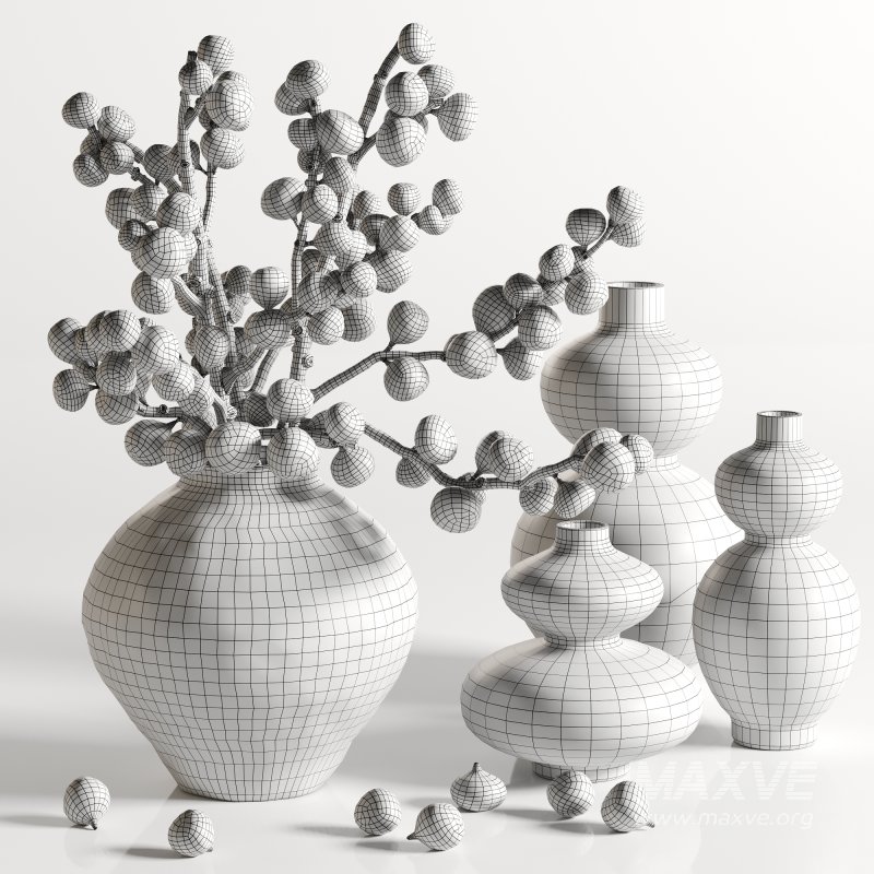 Green fig branches in artistic vases - Image 2