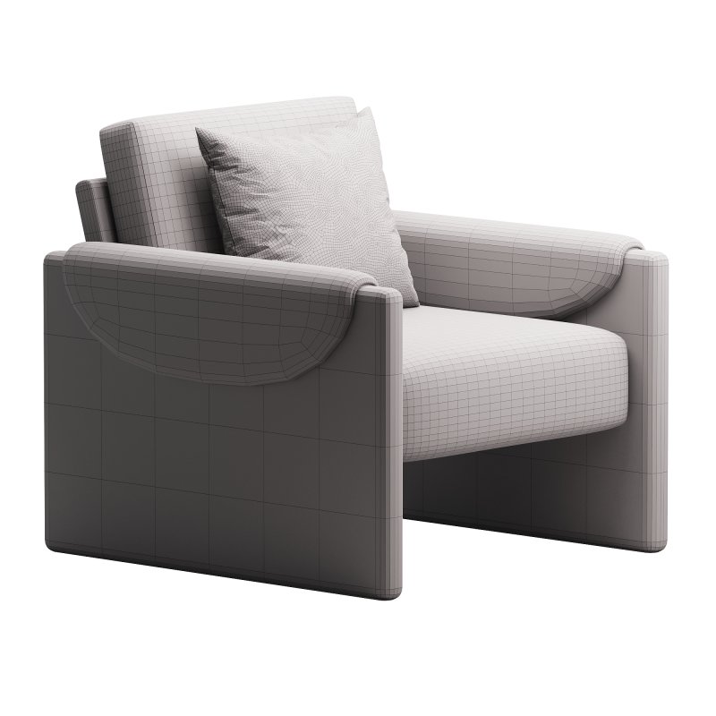 Pierre Cream Fabric Club Chair - Image 3