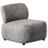 Nelvi Velvet Grey Chair - Thumbnail 1
