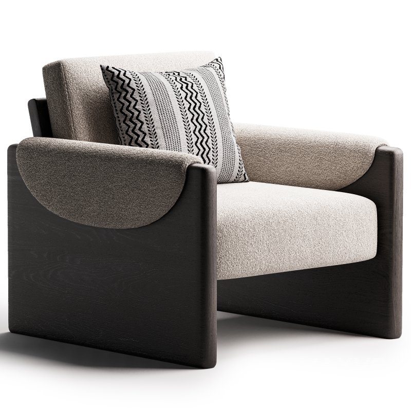 Pierre Cream Fabric Club Chair - Image 1