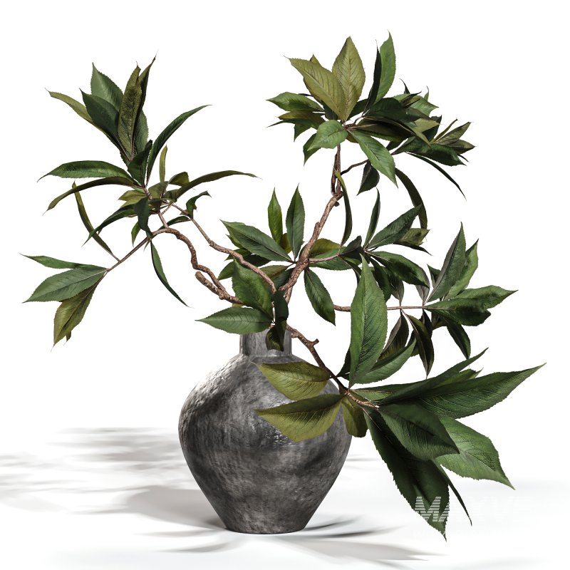 Green Branch in Vase - Image 5