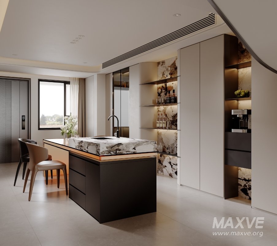 Modern living room and dining room interior scene - Image 5