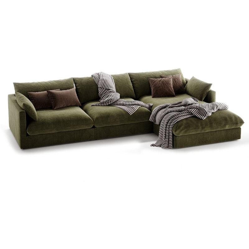 Unwind Modular 3 Piece Slipcovered Chaise Sectional Sofa - Image 1