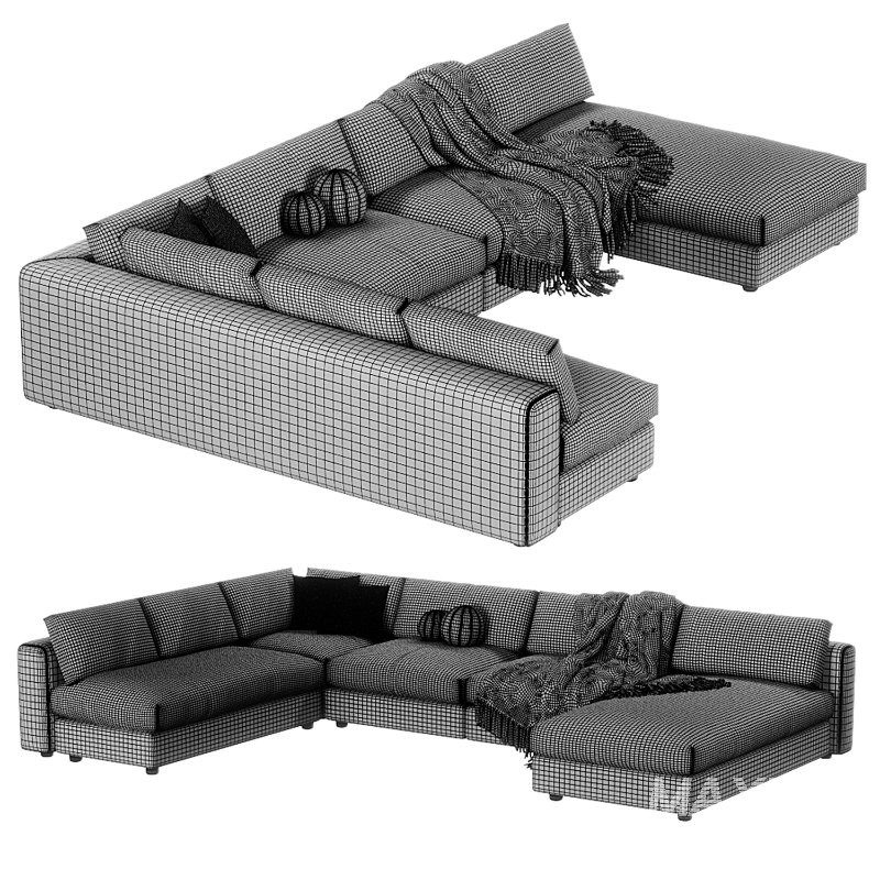 Canape Modulable Preconfigure Paris Velours Cotele - Image 2