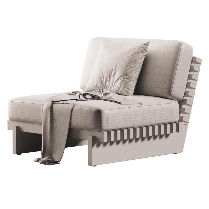 Taiko Stained Teak Outdoor Lounge Chair - Image 2