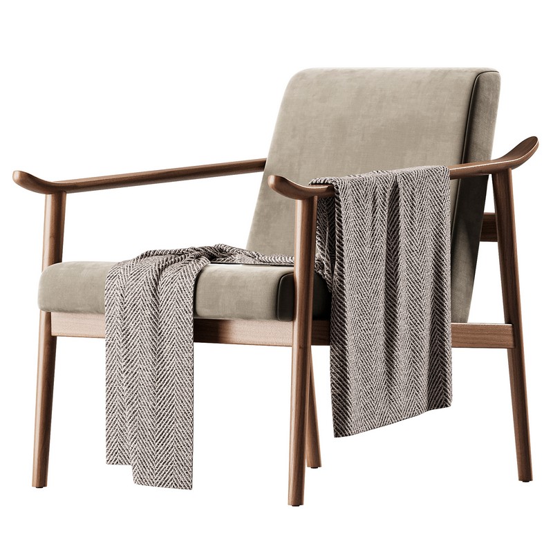 Black Teak and Leather Armchair - Image 2