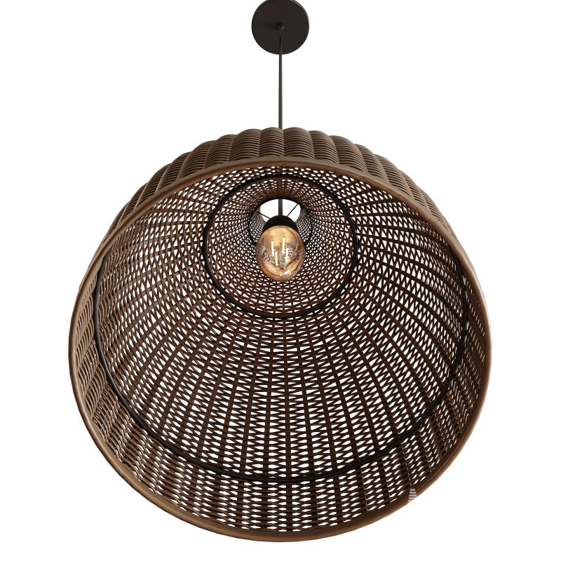 Rattan Pendant Light Handmade Basket Lamp - Image 9