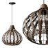 Retro Coffee Bamboo Rattan Pendant Light - Thumbnail 1