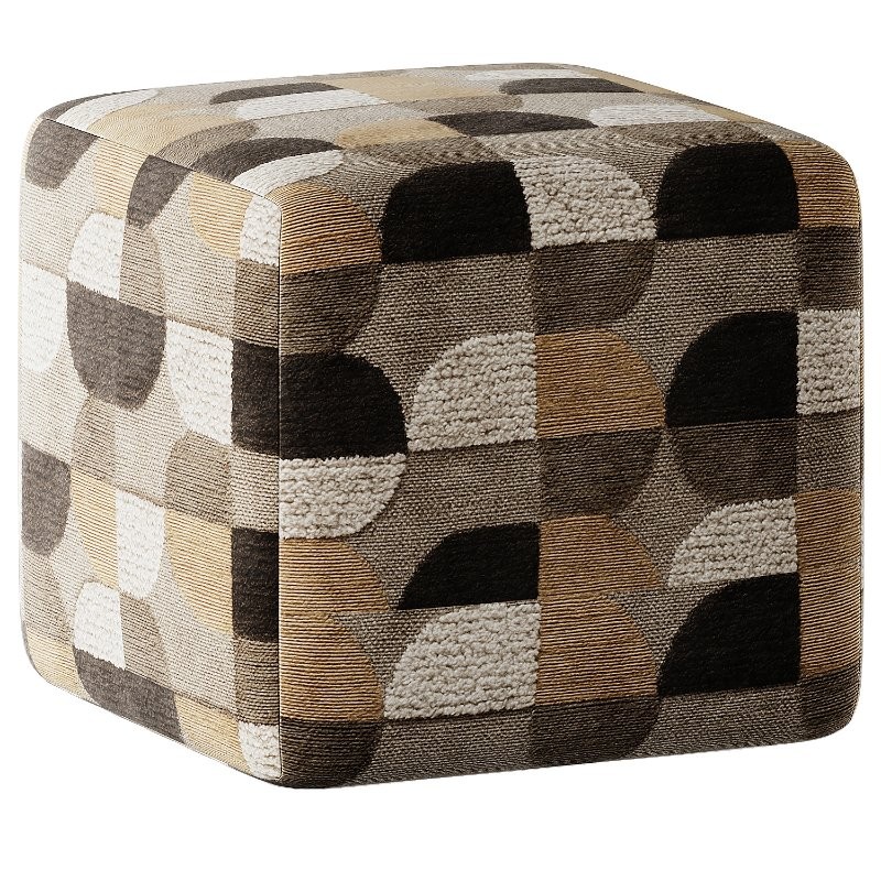 Cube Ottoman in Indigo Fritz Stripe - Image 2