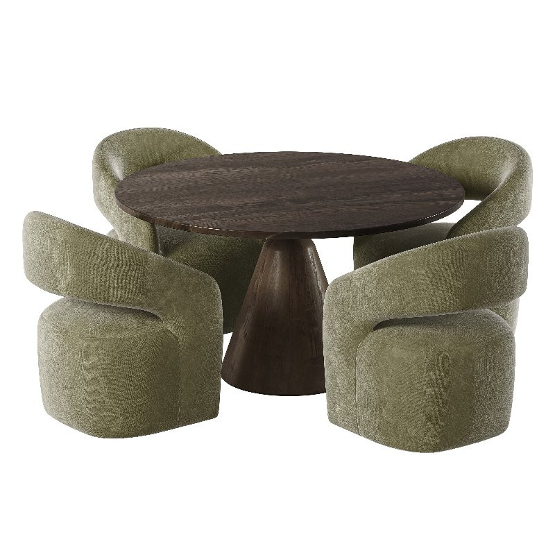 Barrow Rolling Dining Chair and Bronx Dining Table - Image 1