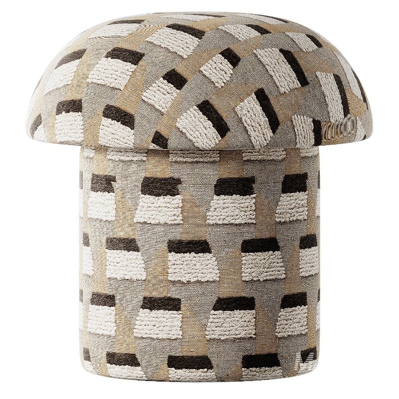 Mushroom Ottoman in Oxido-Honey Specialty Fabric - Image 2