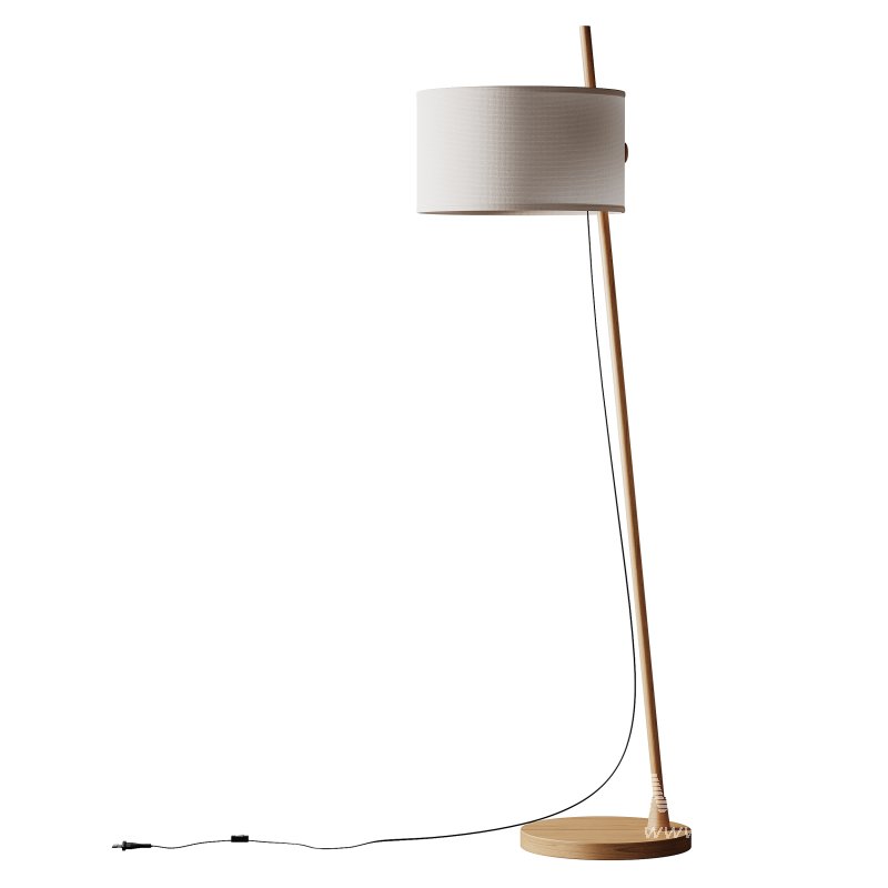 MILAN Linood E27 Wood Floor Lamp - Image 3