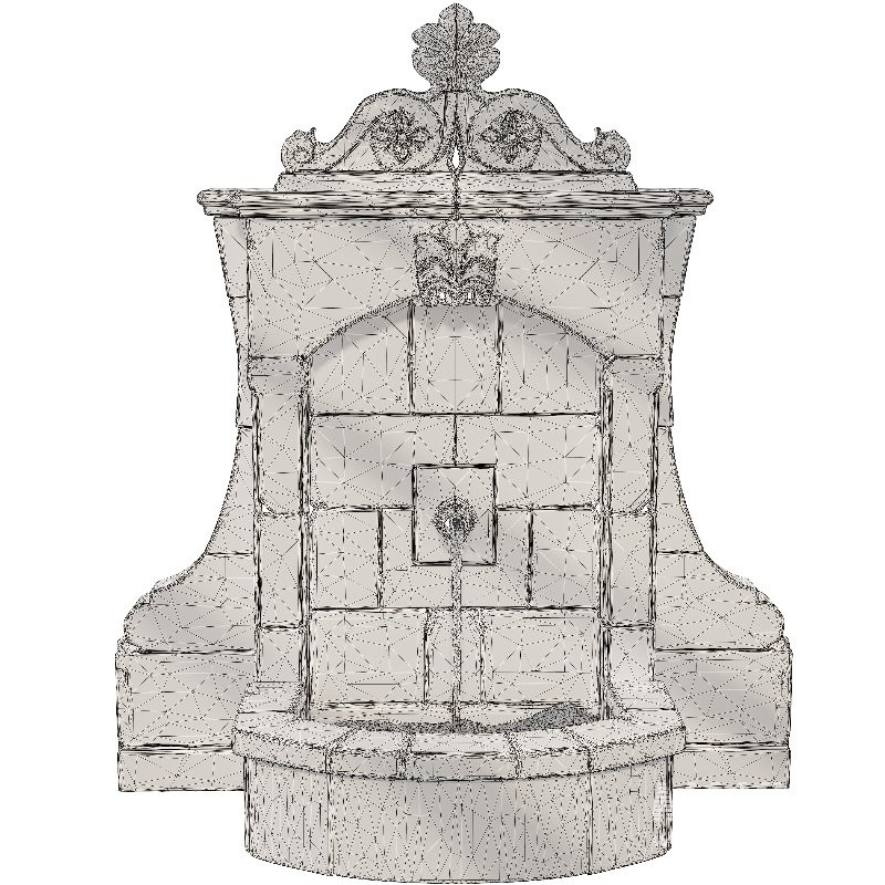 Vintage Stone Wall Fountain Classical Relief - Image 4