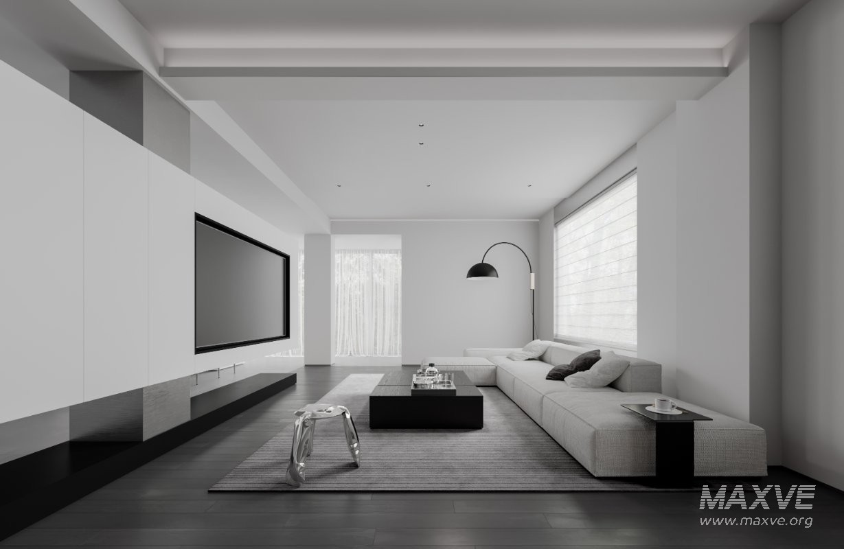 Modern living room and dining room interior scene - Image 2