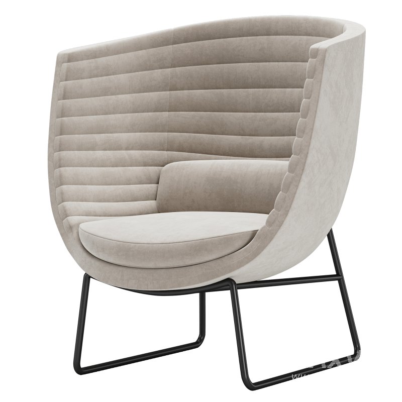 cleo metal soft armchair lounge high backrest - Image 2