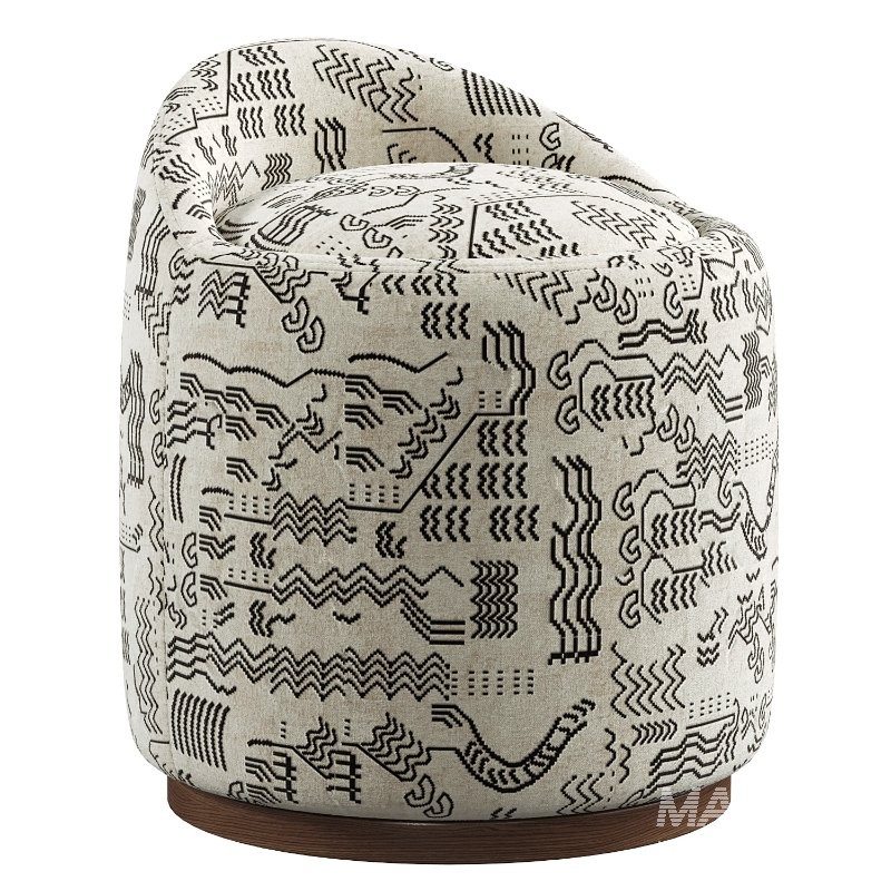Swirl Swivel Ottoman - Image 3