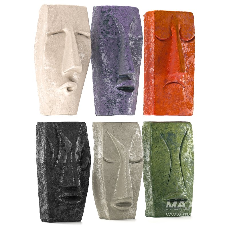 Set of Abstract Face Wall Sculptures - Image 4