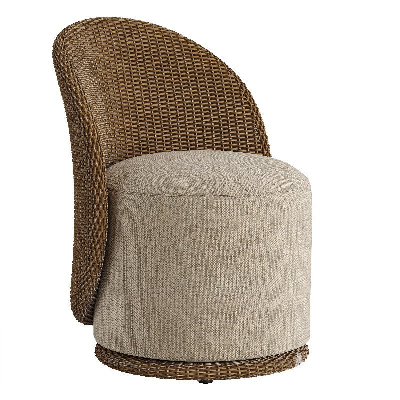 Quaid Outdoor Woven and Upholstered Dining Chair-Fourhands - Image 2