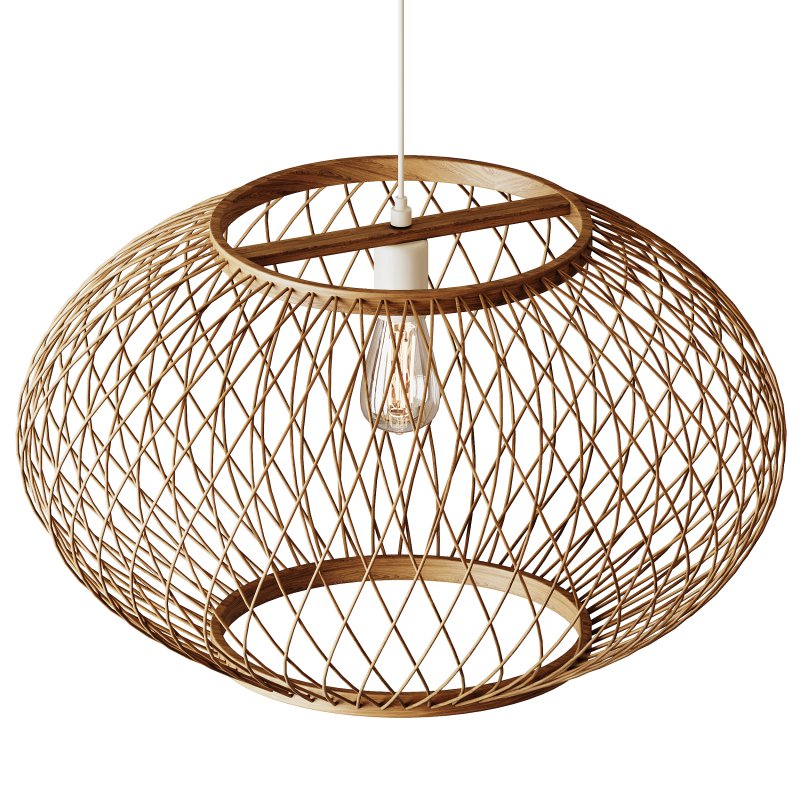Natural Round Bamboo Hanging Pendant Lights - Image 2