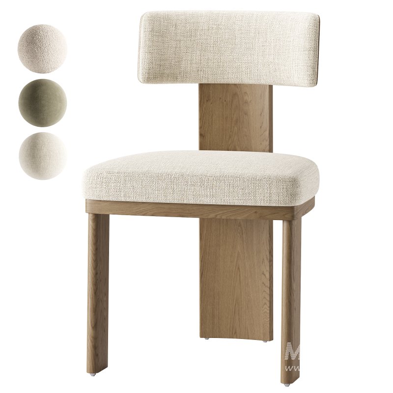 Isadora Isabelline White Fabric Dining Chair - Image 3