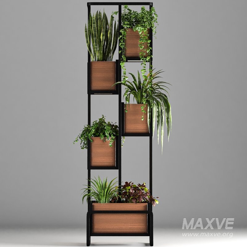Metal and Wood Plant Stand 02 - Image 4