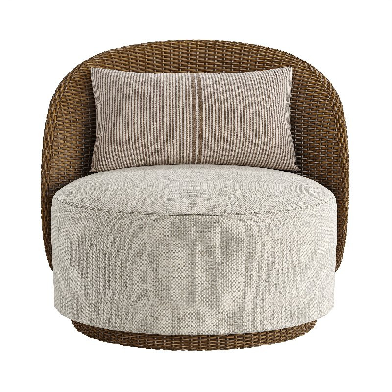 Quaid Outdoor Woven Swivel Chair-Fourhands - Image 1