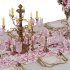 Luxury Pink & Gold Dining Table Decor Wedding Banquet 3D Model - Thumbnail 5