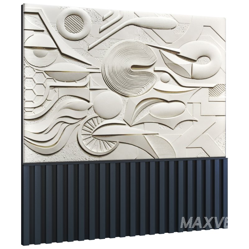 Headboard concrete 3d wall panel 014 - Image 1