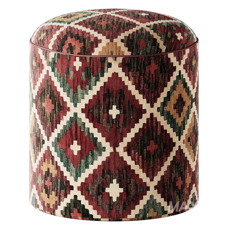 Kilim Rug Pouf Ottoman - Image 1
