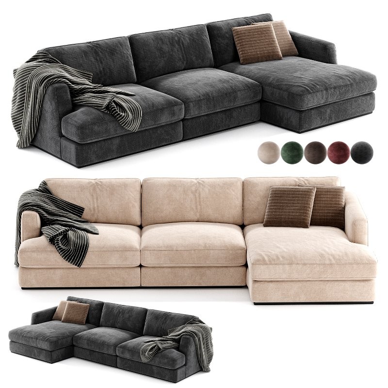 Flexform Barret Chaise Longue Sofa - Image 3