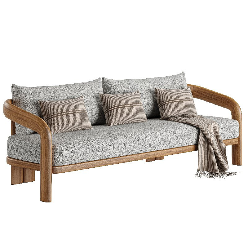 Chloe Teak 3 Seat Sofa - Image 1