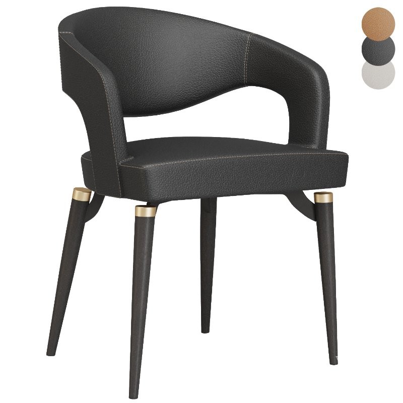 Liliana Armrest Leather Dining Chairs - Image 1
