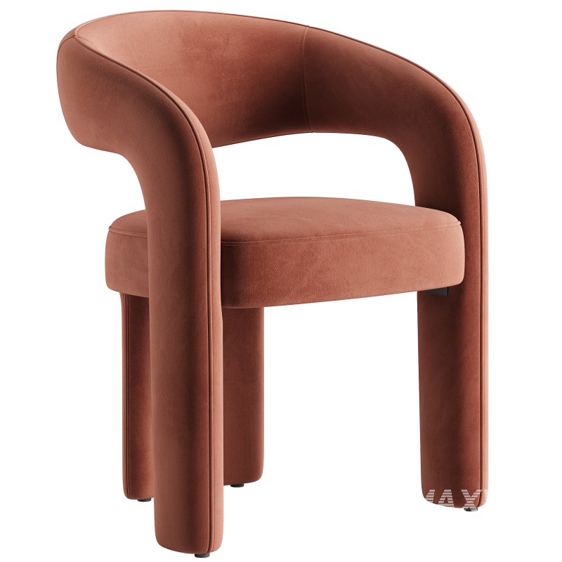 Lyra Stone Cream Woven Fabric Dining Chair - Image 3