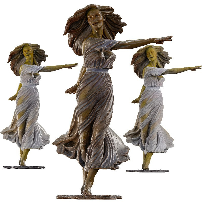Dancing Woman Sculpture Expressive Figurative - Image 3