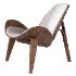 Walnut Leather Tripod Chair - Thumbnail 4