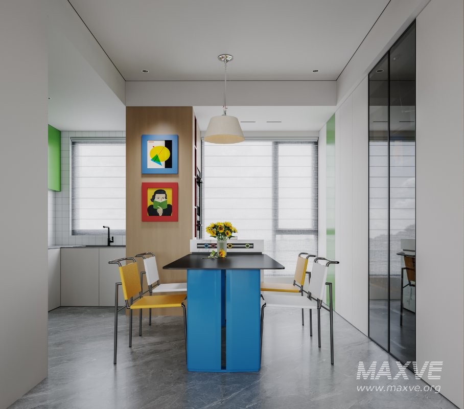 Modern living room and dining room interior scene - Image 5