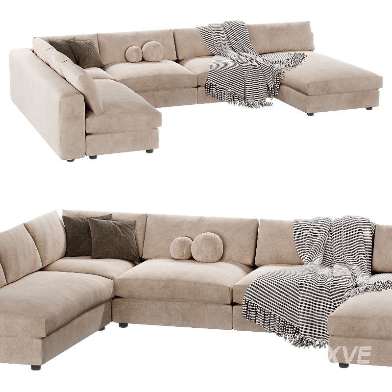 Canape Modulable Preconfigure Paris Velours Cotele - Image 3