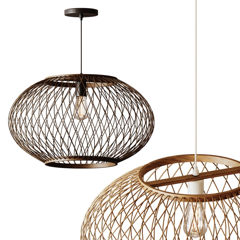 Natural Round Bamboo Hanging Pendant Lights - Image 1